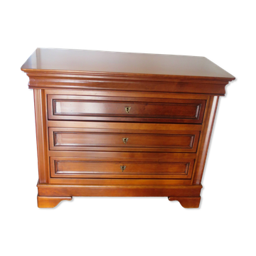 large curved chest of drawers - solid wood - cherry - 4 drawers - Louis Philippe