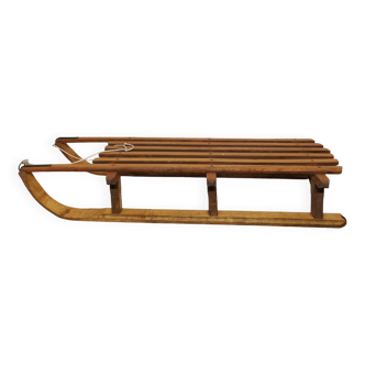 Ancienne luge traîneau en bois Vintage