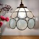 Vintage lampshade suspension in mother-of-pearl and brass