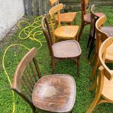 Lot of 16 mismatched bistro chairs