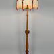 Important Art Deco carved oak floor lamp, France, circa 1920