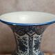 Vase vintage Delfia bleu et blanc – Grand modèle floral – Esprit Delft / hollandais