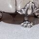Antique Decorative Caviar Dish Caviar Serving, Silver Quadruple Plate Lid, Spoon