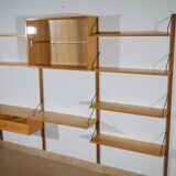 Poul cadovius modular shelving wall system royal, oak, danish design,1960s