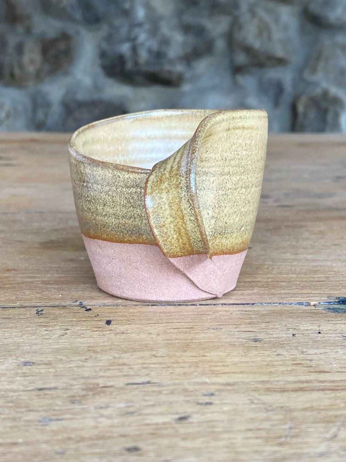 4 handmade stoneware coffee cups