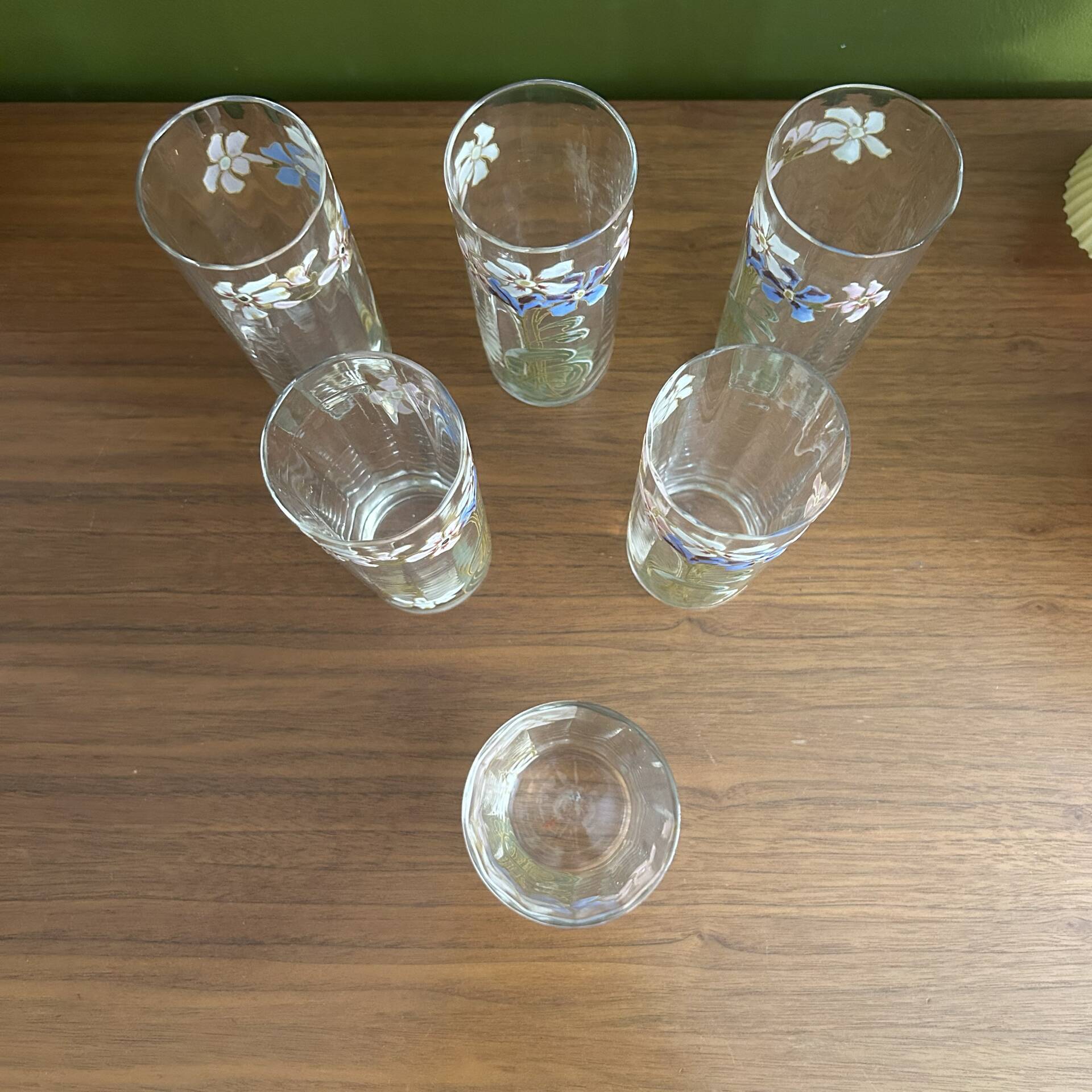 Set of carafe and 6 Legras glasses