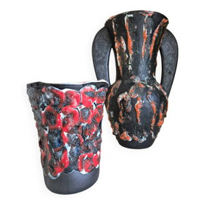 2 vases style vallauris
