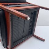 Vintage black leather lounge chair by gote mobler 1970s