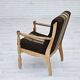 1970s, Danish armchair, furniture wool, solid oak wood.