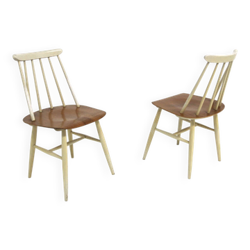 Set of 2 Scandinavian "Fanett" chairs by Ilmari Tapiovaara, Sweden, 1960
