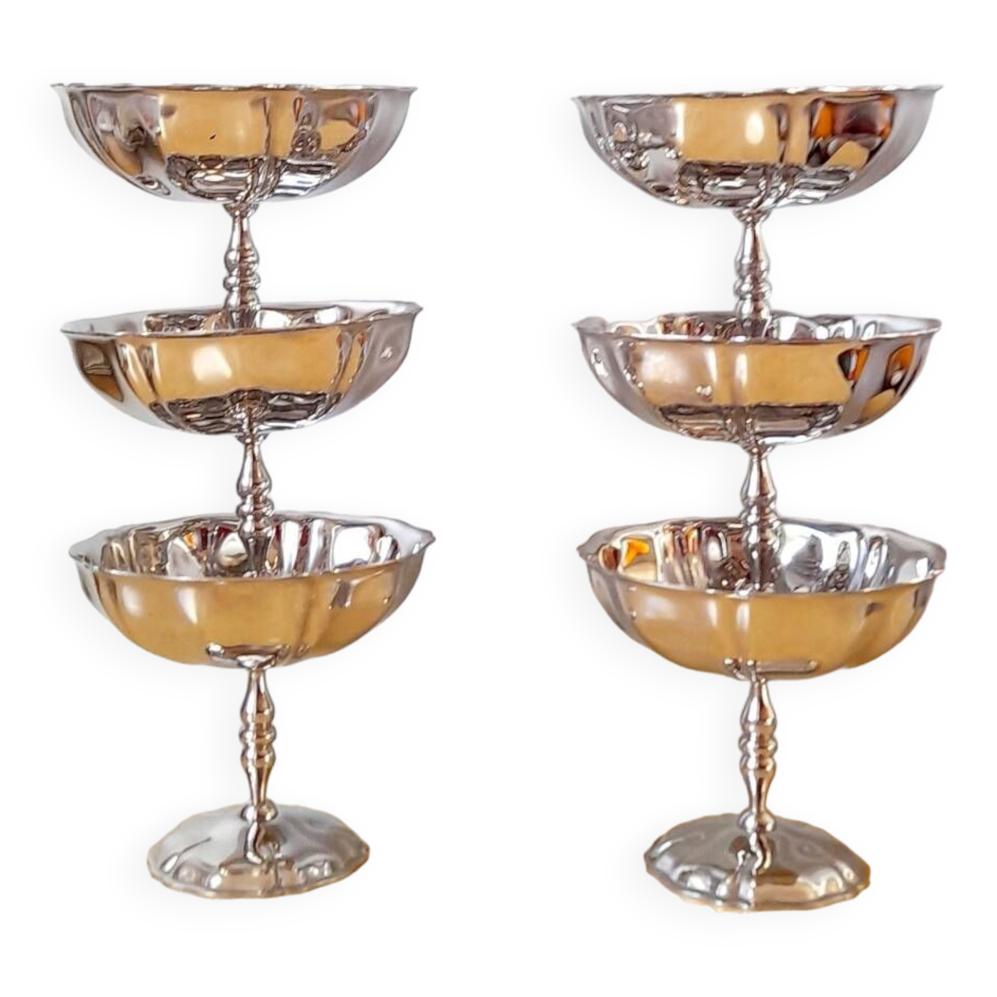 Lot de 6 coupes à glaces/desserts en inox