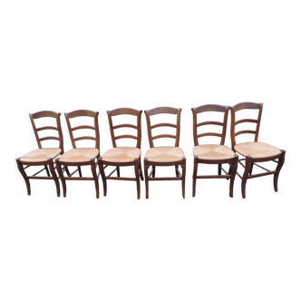 Set of six 1970 oak chairs