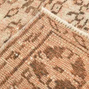 Vintage Persian Peach & Brown Rug, Oriental Pattern Rustic Carpet, 187x292
