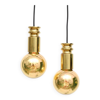 Pair of golden lamps, Denmark, 1950s