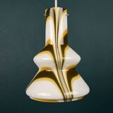 Mid-century brown opaline glass pendant, Murano, Italy, 1950s