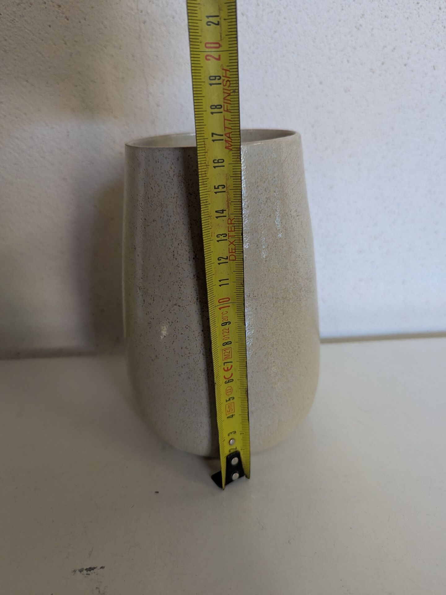 Glazed stoneware vase, signed, Japandi / wabi-sabi style, 1980s.