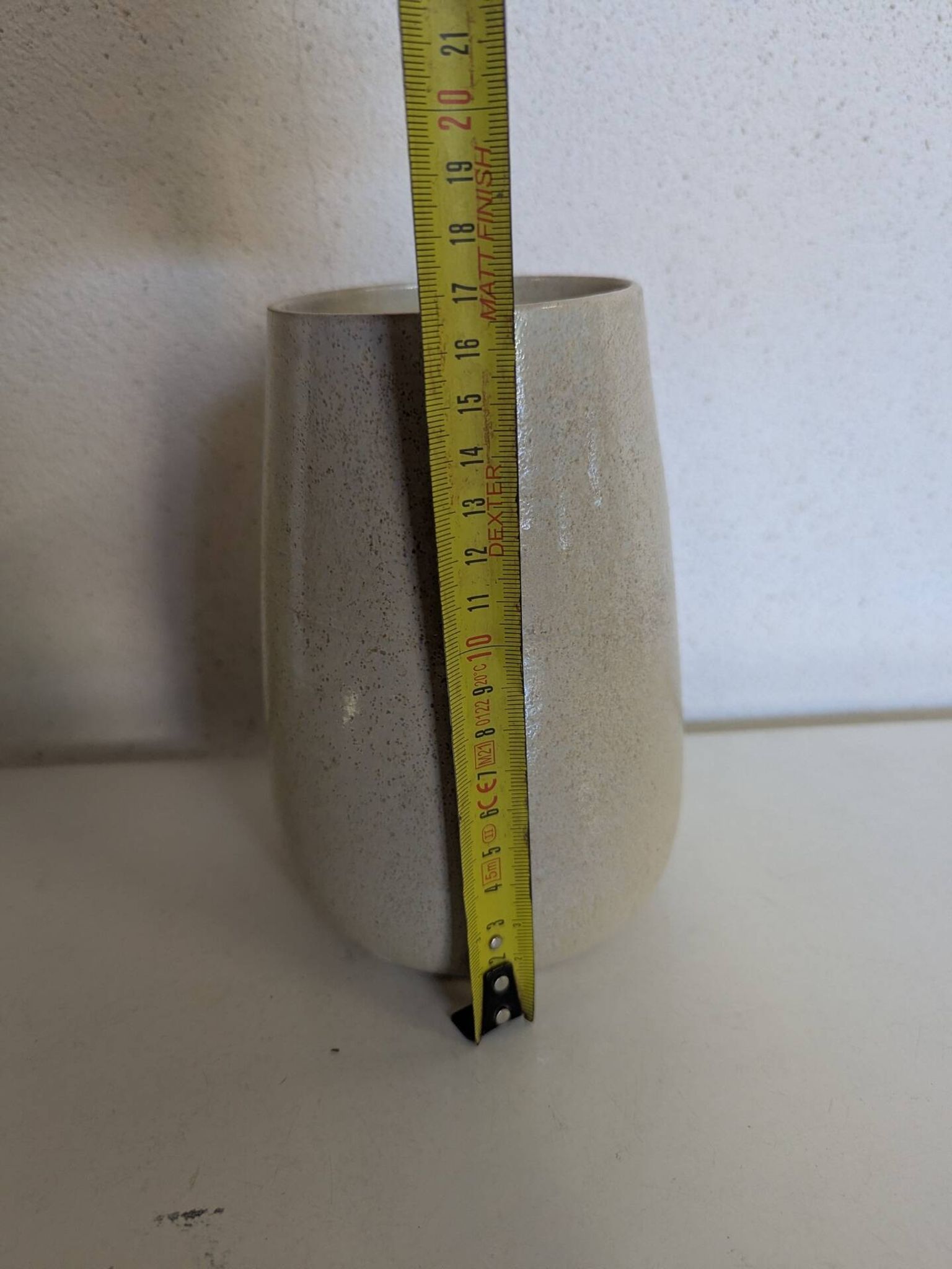 Glazed stoneware vase, signed, Japandi / wabi-sabi style, 1980s.