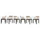 Mid Modern Ettore Sottsass Lodge Italian Black Metal and Wool Chairs, Set of Six