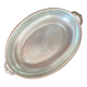 Oval silver-plated metal and glass dish