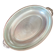 Oval silver-plated metal and glass dish