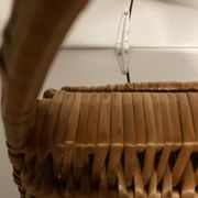 Vintage 70s wicker shopping basket