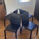 Set of 4 Bontempi Alice chairs – genuine black leather – Italian design