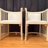 Pair of armchairs designed by Josef Hoffmann for Cabaret Fledermaus, Austri