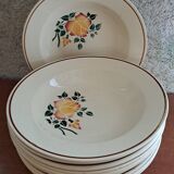 Set of 10 soup plates with Hbcm stencil