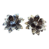 Metal flower candle holders
