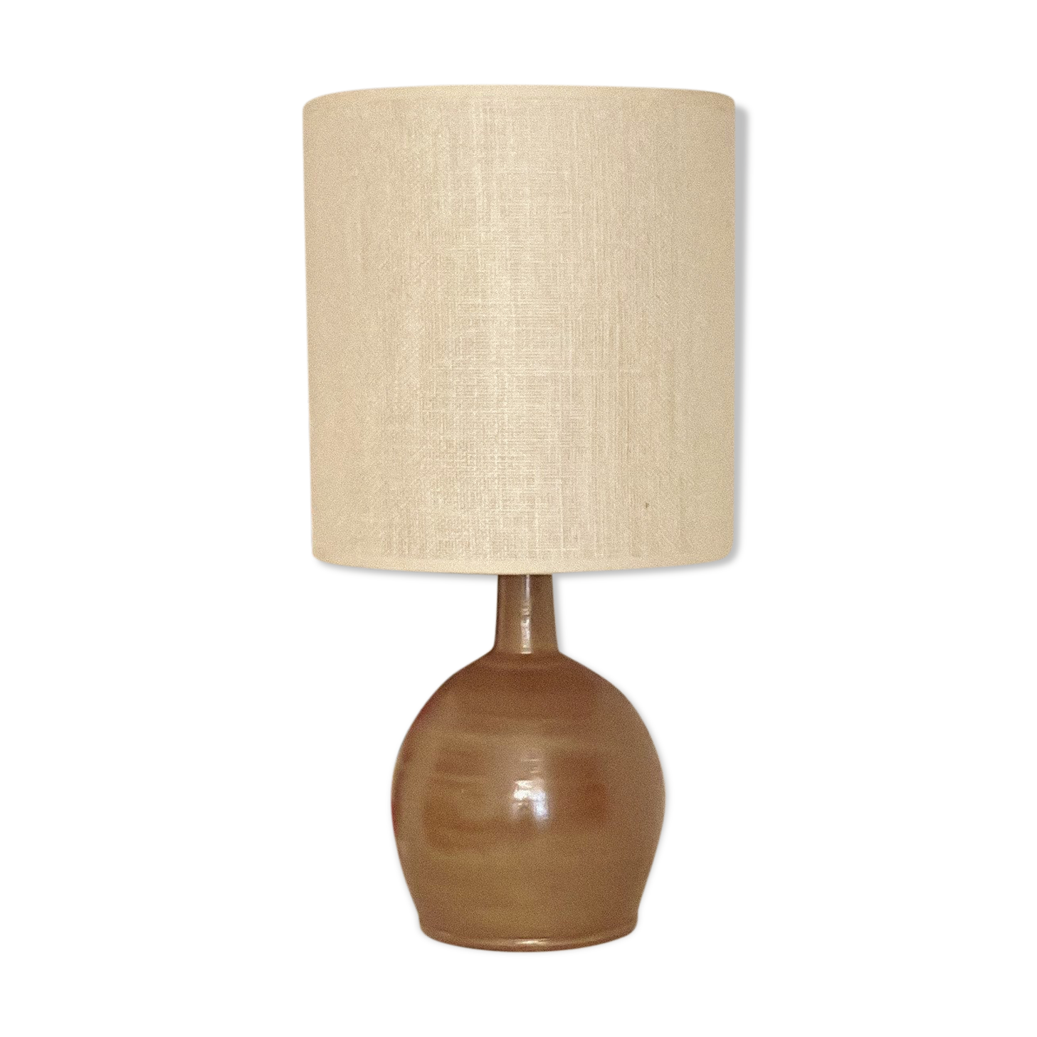Stoneware and woven jute lamp
