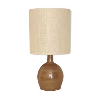 Stoneware and woven jute lamp