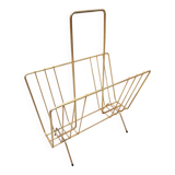 Vintage magazine rack in gold metal