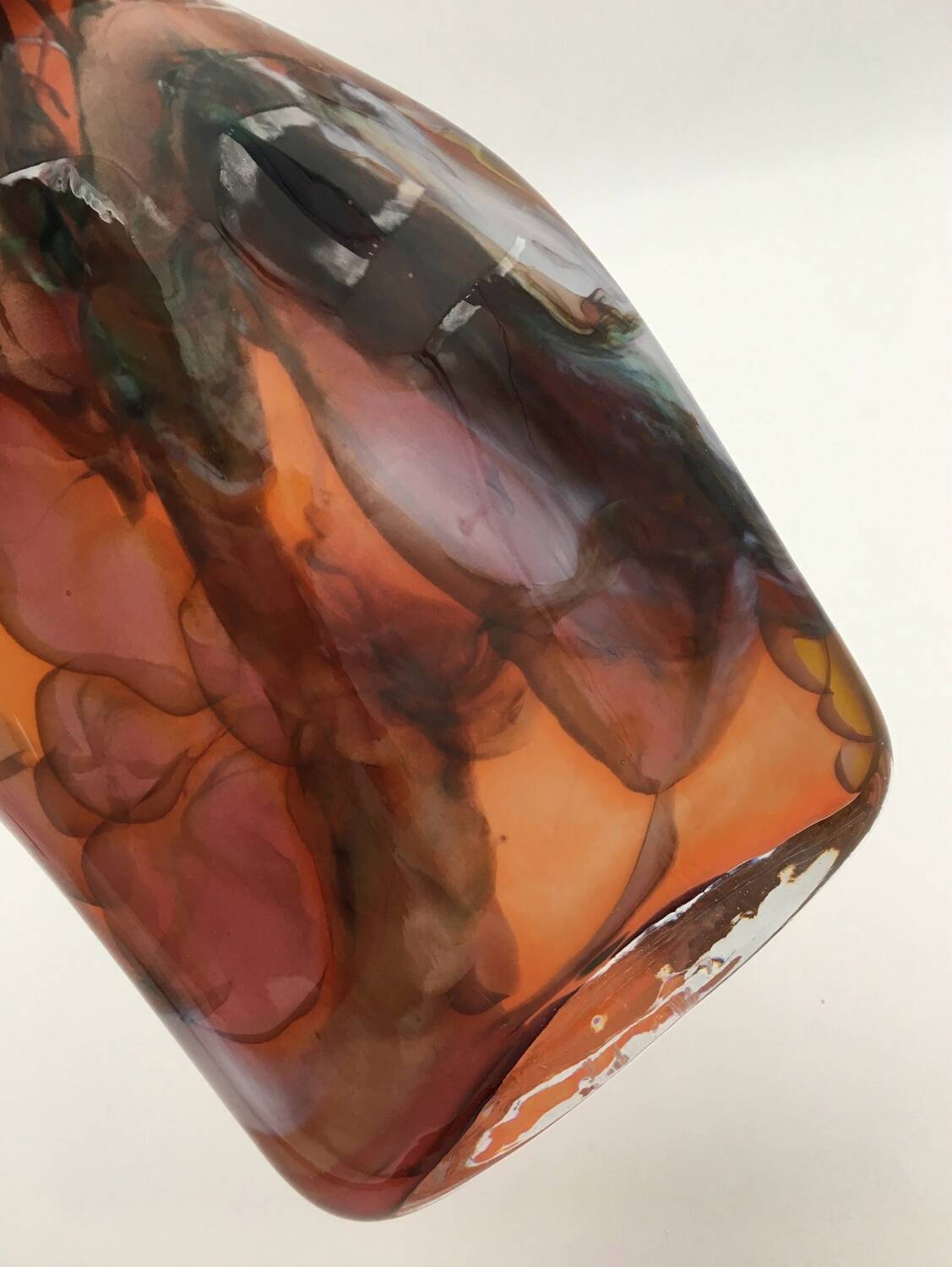 Daniel baroy blown glass vase, signed