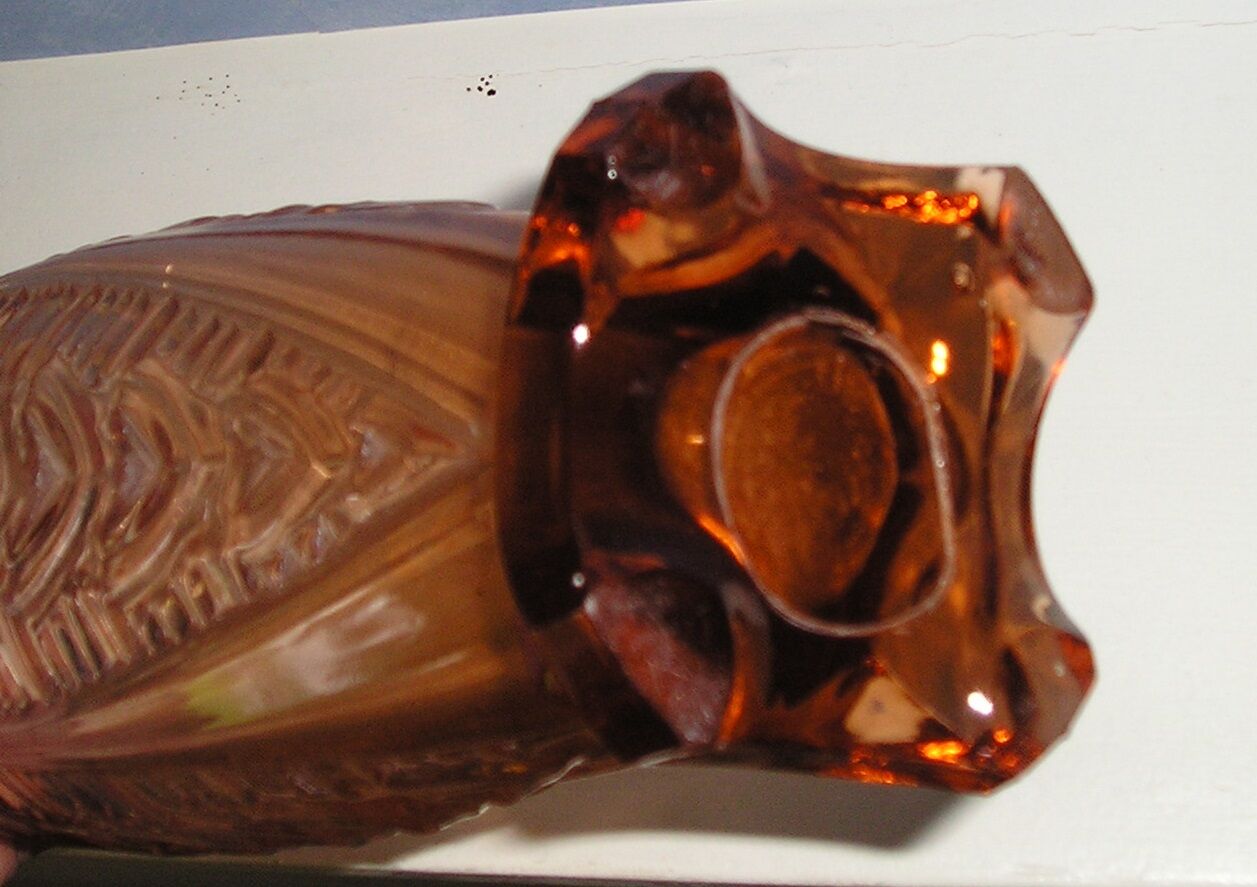 Art deco style pink molded glass vase