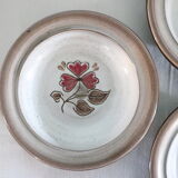 Set of 5 Niderviller hollow plates, made of sandstone