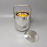 Seau à glace thermique des années 1950 en argent plaqué par Aldo Tura pour Macabo, Fabriqué en Italie