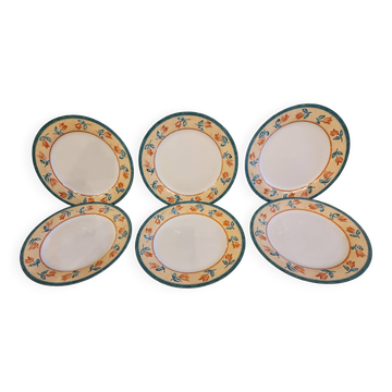 Lot de 6 assiettes plates vintage "Gallery"