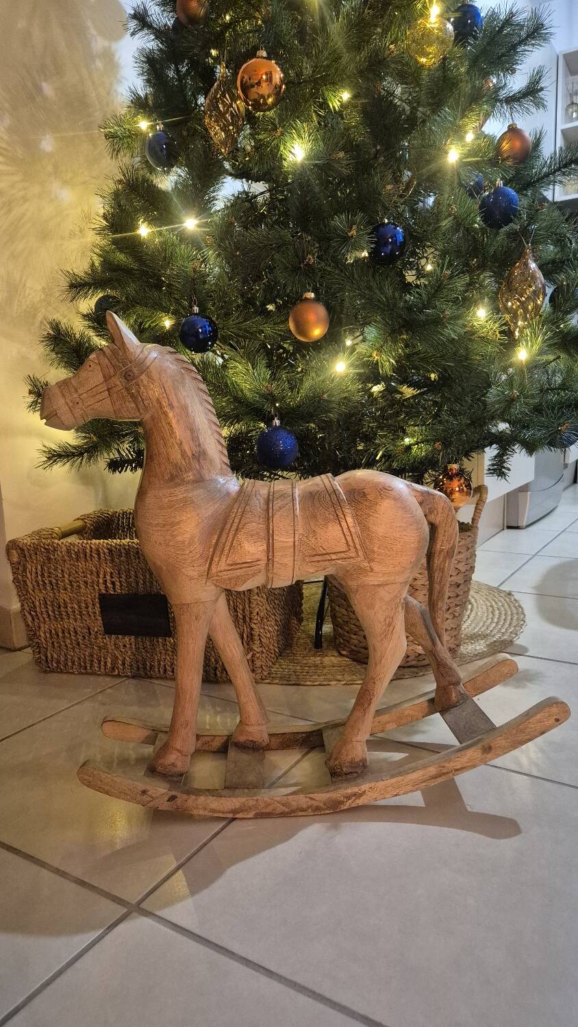 Handcrafted vintage rocking horse