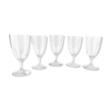 5 crystal water glasses of Baccarat XIXeme-XXeme