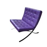 Purple lounge chair Barcelona by Mies van der Rohe for Knoll