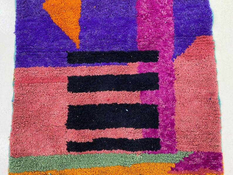 Handmade natural wool rug 250cm x 150cm