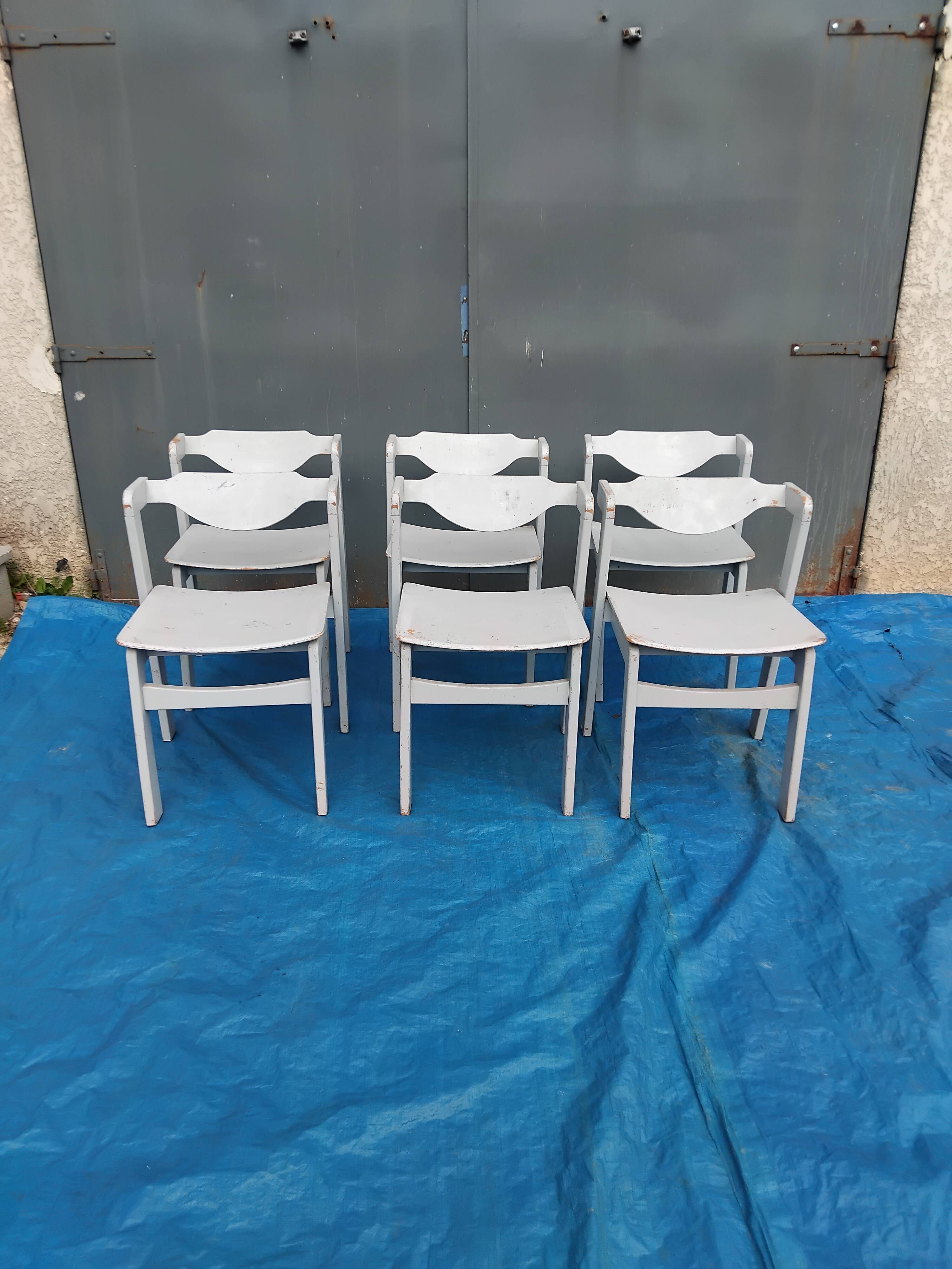 Set of 6 vintage designer chairs