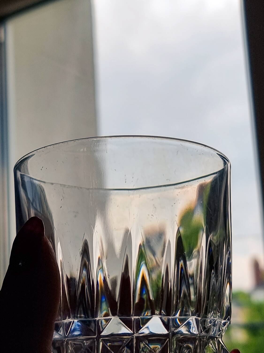 6 crystal water/whiskey glasses