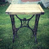 Established solid wood and cast iron console