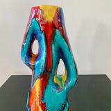 Vase céramique multicolore