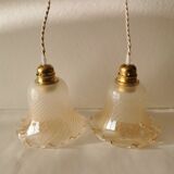 Vintage tulip and linen lamps