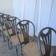 Ensemble de 6 chaises de salle à manger vintage grises en bois cintré : style Thonet, assise en cannage.