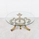Gilt metal brutalist coffee table, 1960s