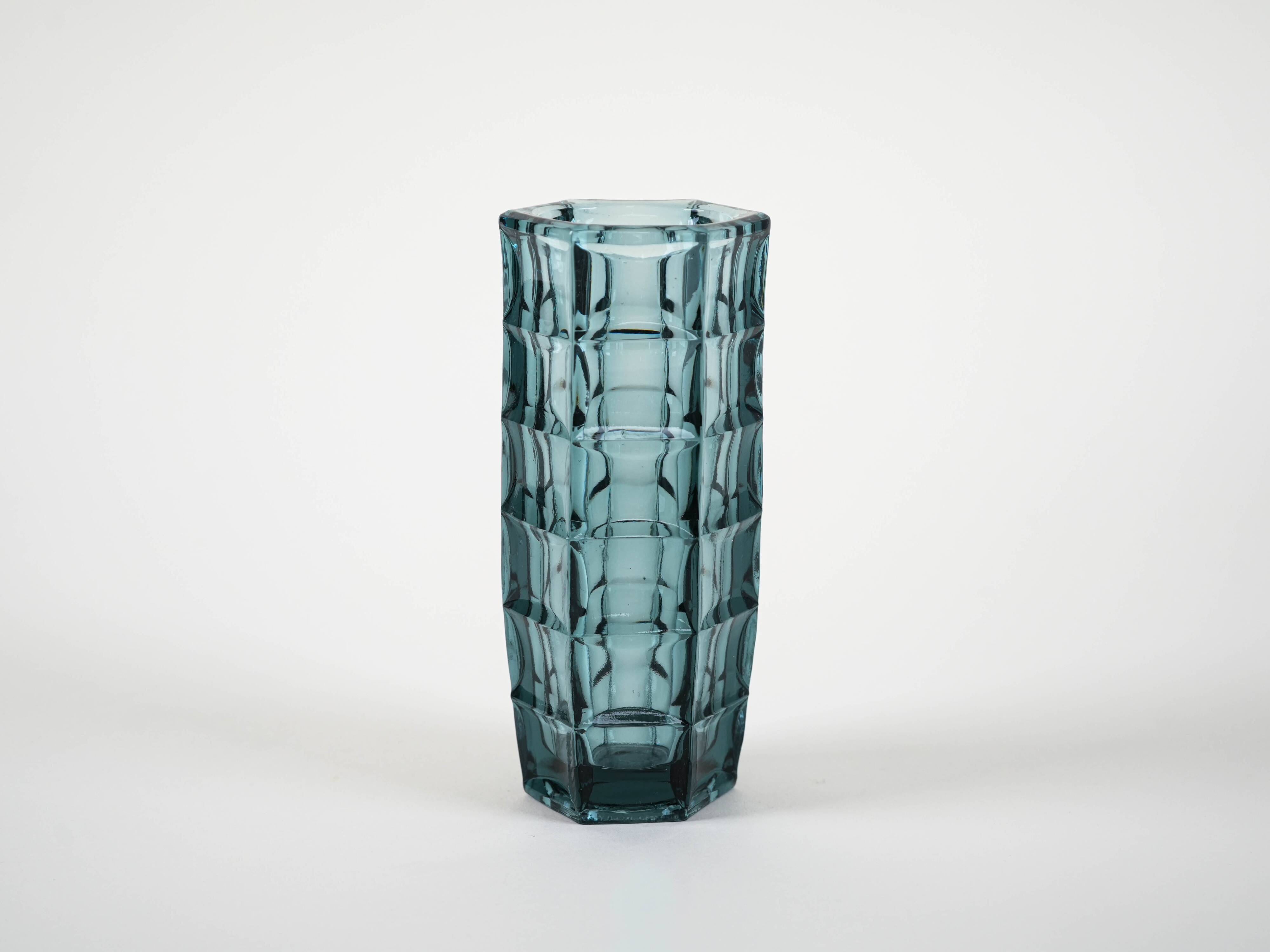 Glass vase, Polish design, 1971, designer: Bogdan Kupczyk