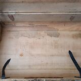 Antique wooden and leather travel trunk